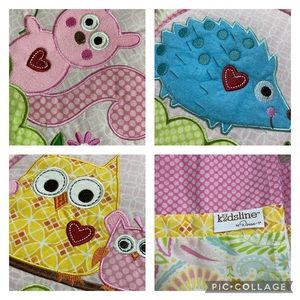 Valance Curtains and Wall Set Kidsline by Dena Decor Squirrel Owls Hedgehog